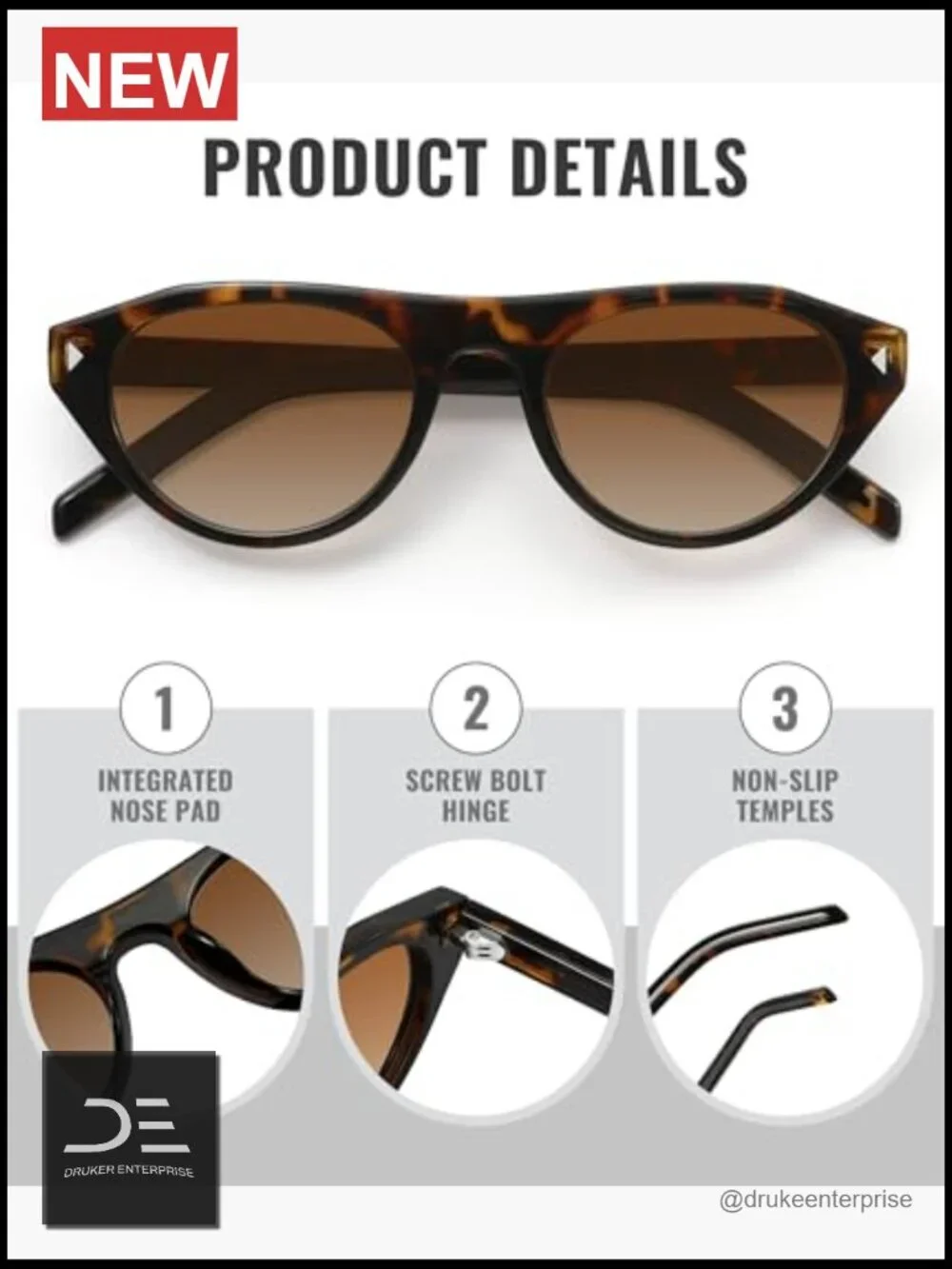 Retro Cat Eye Sunglasses UV400 Protection Driving Travel Outdoor